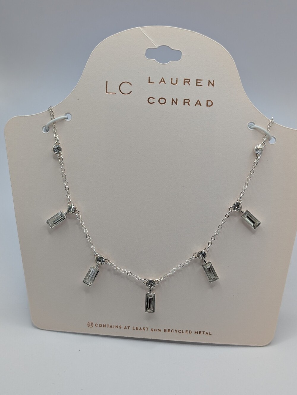 LC Lauren Conrad Silver Baguette Pendant Necklace